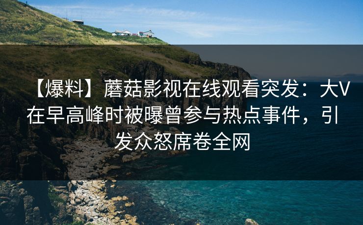 【爆料】蘑菇影视在线观看突发：大V在早高峰时被曝曾参与热点事件，引发众怒席卷全网